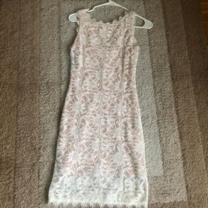 Summer Cream and Tan Lace  Mini dress